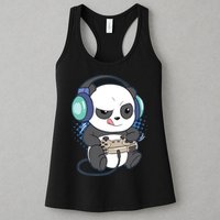 Cute Gaming Panda Video Game Computer Player Videogame PC Womens Tank Top