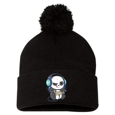 Cute Gaming Panda Video Game Computer Player Videogame PC Pom Pom 12in Knit Beanie