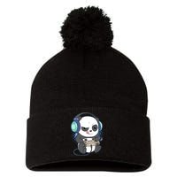 Cute Gaming Panda Video Game Computer Player Videogame PC Pom Pom 12in Knit Beanie