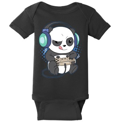 Cute Gaming Panda Video Game Computer Player Videogame PC Baby Bodysuit