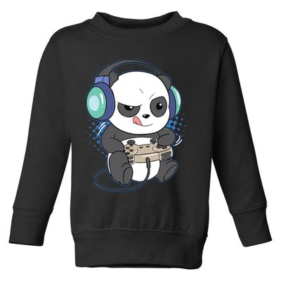 Cute Gaming Panda Video Game Computer Player Videogame PC Toddler Sweatshirt