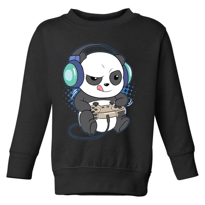 Cute Gaming Panda Video Game Computer Player Videogame PC Toddler Sweatshirt