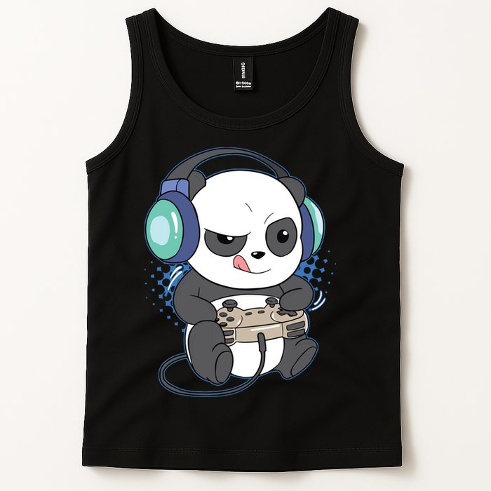 Cute Gaming Panda Video Game Computer Player Videogame PC Tank Top