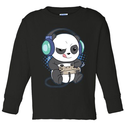 Cute Gaming Panda Video Game Computer Player Videogame PC Toddler Long Sleeve Shirt
