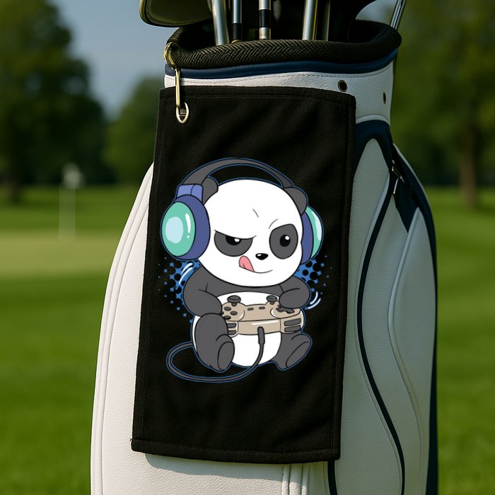 Cute Gaming Panda Video Game Computer Player Videogame PC Golf Towel