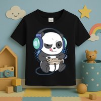 Cute Gaming Panda Video Game Computer Player Videogame PC Toddler T-Shirt