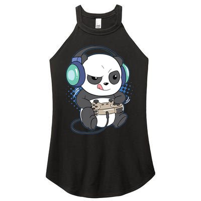Cute Gaming Panda Video Game Computer Player Videogame PC Women's Perfect Tri Rocker Tank
