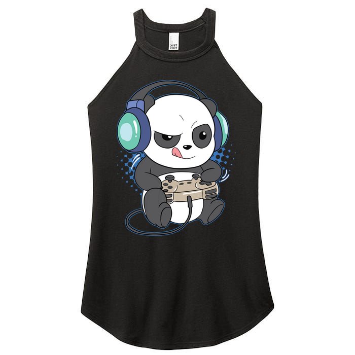 Cute Gaming Panda Video Game Computer Player Videogame PC Women's Perfect Tri Rocker Tank
