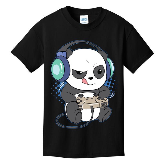 Cute Gaming Panda Video Game Computer Player Videogame PC Kids T-Shirt