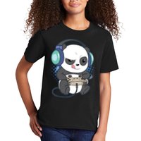 Cute Gaming Panda Video Game Computer Player Videogame PC Kids T-Shirt