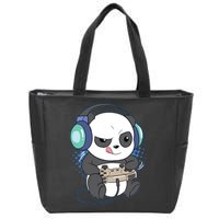 Cute Gaming Panda Video Game Computer Player Videogame PC Zip Tote Bag