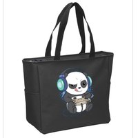 Cute Gaming Panda Video Game Computer Player Videogame PC Zip Tote Bag