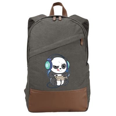Cute Gaming Panda Video Game Computer Player Videogame PC Cotton Canvas Backpack