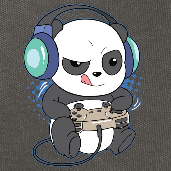 Cute Gaming Panda Video Game Computer Player Videogame PC Cotton Canvas Backpack