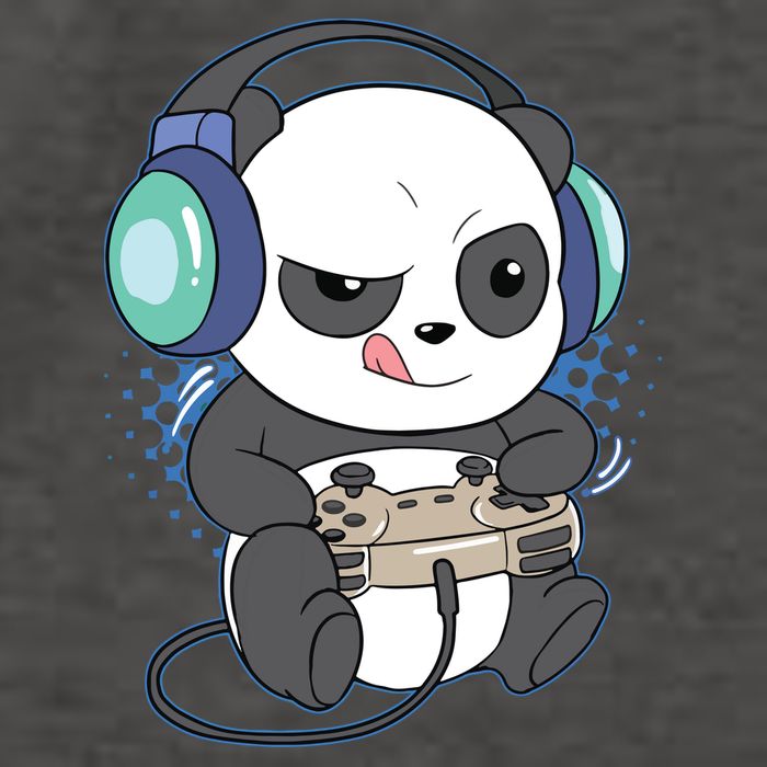 Cute Gaming Panda Video Game Computer Player Videogame PC Vector Backpack