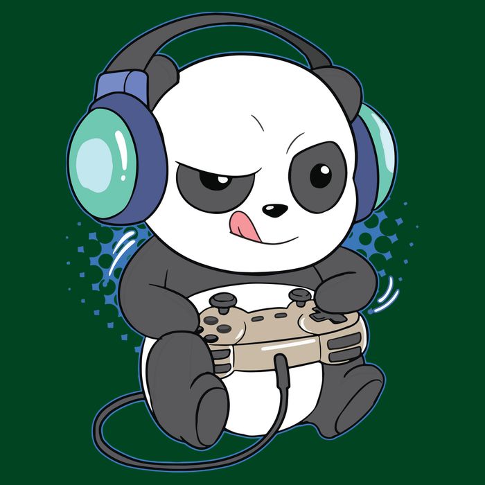 Cute Gaming Panda Video Game Computer Player Videogame PC Performance Shirt