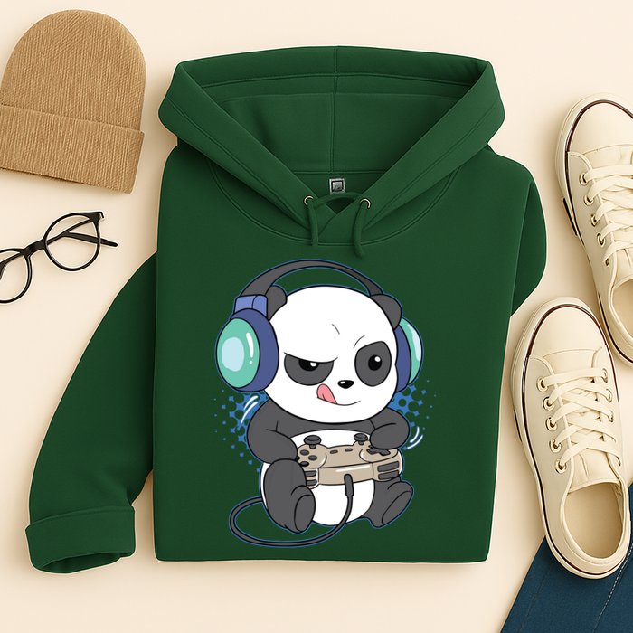 Cute Gaming Panda Video Game Computer Player Videogame PC Hoodie