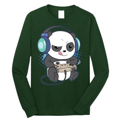 Cute Gaming Panda Video Game Computer Player Videogame PC Long Sleeve Shirt