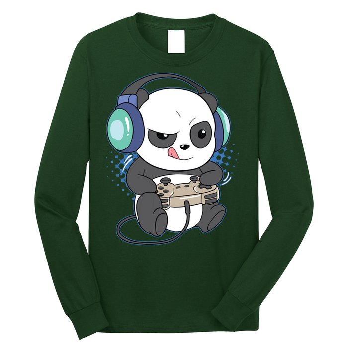 Cute Gaming Panda Video Game Computer Player Videogame PC Long Sleeve Shirt