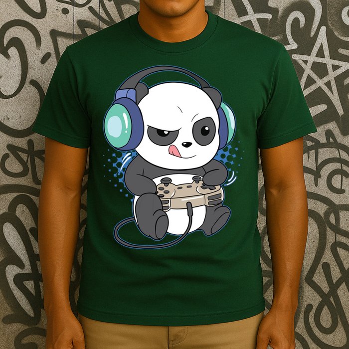 Cute Gaming Panda Video Game Computer Player Videogame PC T-Shirt