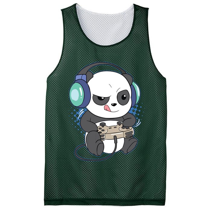 Cute Gaming Panda Video Game Computer Player Videogame PC Mesh Reversible Basketball Jersey Tank