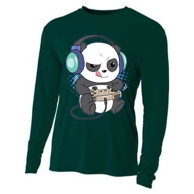 Cute Gaming Panda Video Game Computer Player Videogame PC Cooling Performance Long Sleeve Crew