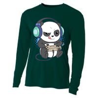 Cute Gaming Panda Video Game Computer Player Videogame PC Cooling Performance Long Sleeve Crew