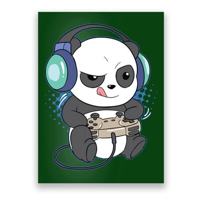 Cute Gaming Panda Video Game Computer Player Videogame PC Poster