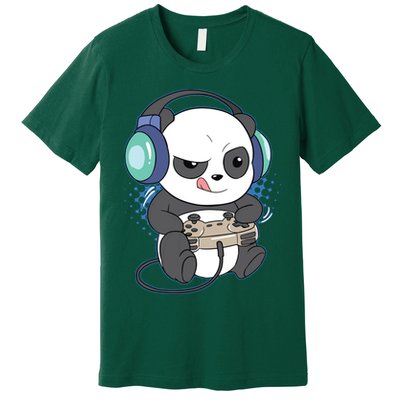 Cute Gaming Panda Video Game Computer Player Videogame PC Premium T-Shirt