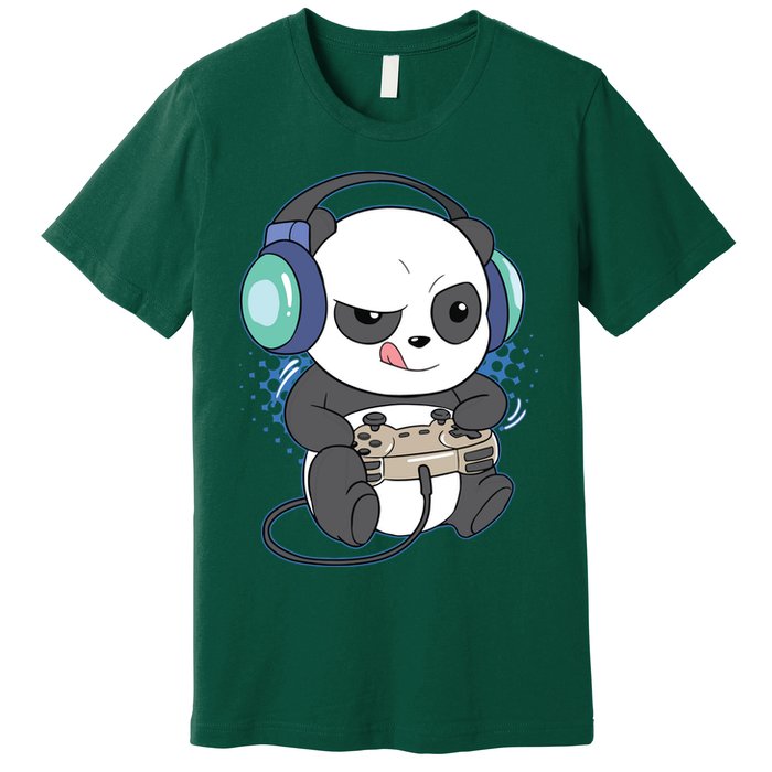 Cute Gaming Panda Video Game Computer Player Videogame PC Premium T-Shirt