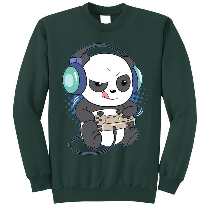 Cute Gaming Panda Video Game Computer Player Videogame PC Tall Sweatshirt