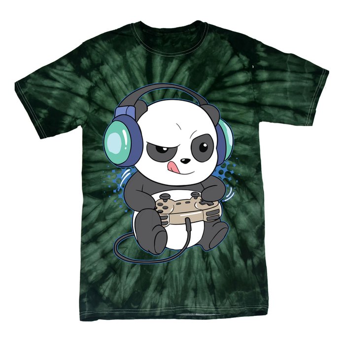 Cute Gaming Panda Video Game Computer Player Videogame PC Tie-Dye T-Shirt