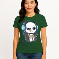 Cute Gaming Panda Video Game Computer Player Videogame PC Womens T-Shirt