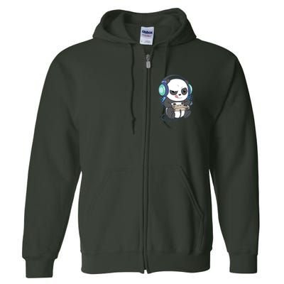 Cute Gaming Panda Video Game Computer Player Videogame PC Full Zip Hoodie