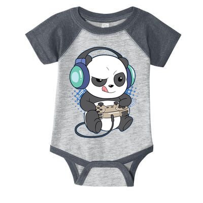 Cute Gaming Panda Video Game Computer Player Videogame PC Infant Baby Jersey Bodysuit