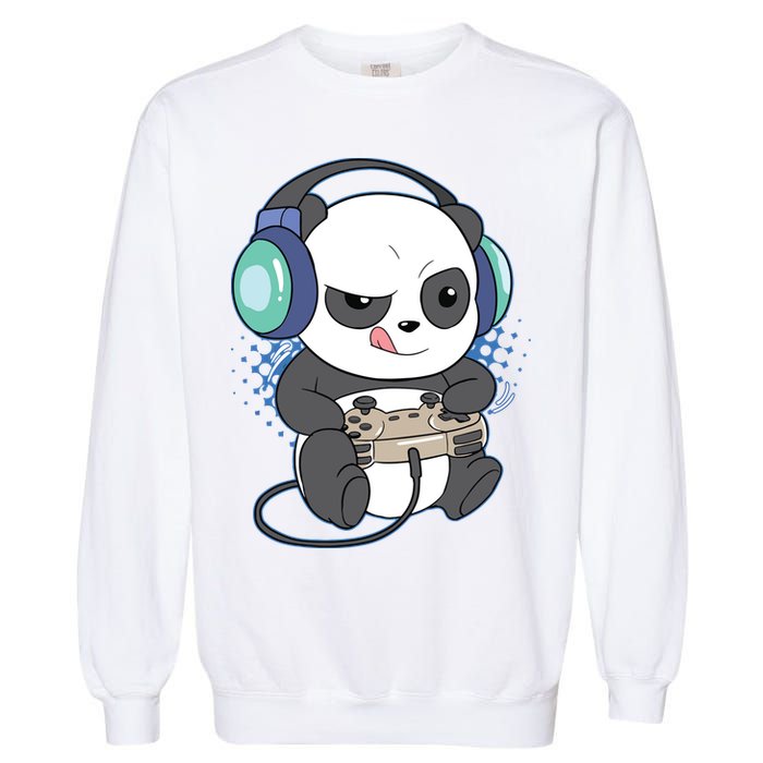 Cute Gaming Panda Video Game Computer Player Videogame PC Garment-Dyed Sweatshirt
