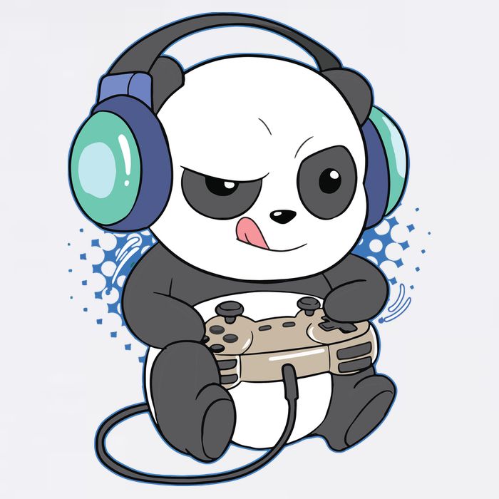 Cute Gaming Panda Video Game Computer Player Videogame PC Garment-Dyed Sweatshirt