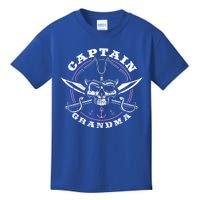 Captain Grandma Pirate Skull Funny Grandma Grandparents Day Gift Kids T-Shirt