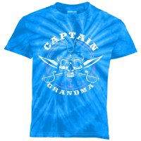 Captain Grandma Pirate Skull Funny Grandma Grandparents Day Gift Kids Tie-Dye T-Shirt