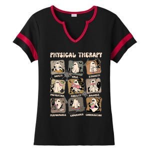 Cute Ghost Physical Therapy PT Physical Therapist Halloween Ladies Halftime Notch Neck Tee