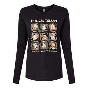 Cute Ghost Physical Therapy PT Physical Therapist Halloween Womens Cotton Relaxed Long Sleeve T-Shirt