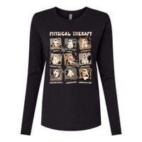 Cute Ghost Physical Therapy PT Physical Therapist Halloween Womens Cotton Relaxed Long Sleeve T-Shirt