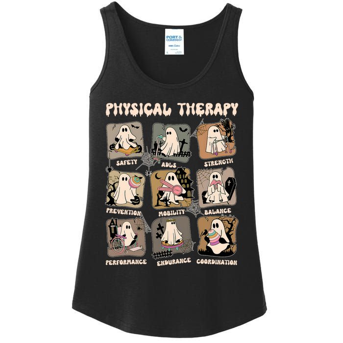 Cute Ghost Physical Therapy PT Physical Therapist Halloween Ladies Essential Tank