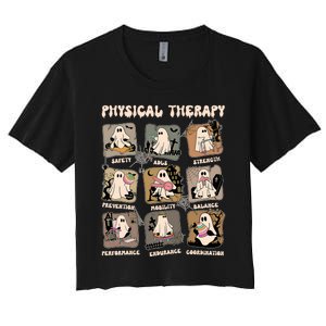 Cute Ghost Physical Therapy PT Physical Therapist Halloween Women's Crop Top Tee