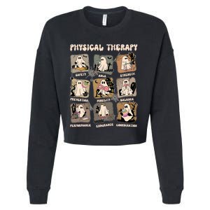 Cute Ghost Physical Therapy PT Physical Therapist Halloween Cropped Pullover Crew