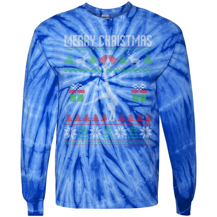 Christmas Gymnastics Player Gymnast Sport Lover Ugly Funny Tie-Dye Long Sleeve Shirt