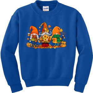 Cute Gnomes Pumpkin Fall Season Autumn Happy Thanksgiving Cute Gift Kids Sweatshirt