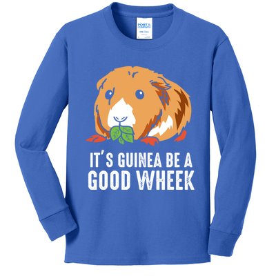 Cute Guinea Pig Funny Rodent Funny Gift It's Going To Be A Good Week Gift Kids Long Sleeve Shirt