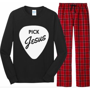 ChristianiTees Guitar Pick Jesus Long Sleeve Pajama Set