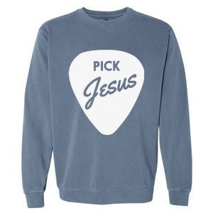 ChristianiTees Guitar Pick Jesus Garment-Dyed Sweatshirt